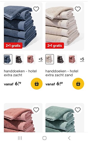 2+1 handdoeken hotel kwaliteit