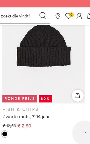 Zwarte muts -80% bij jbc