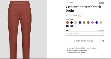 Stretchbroeken tot -70% bij E5
