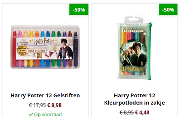 -50% ⚡ Harry Potter tekenspullen en spel aan -50%