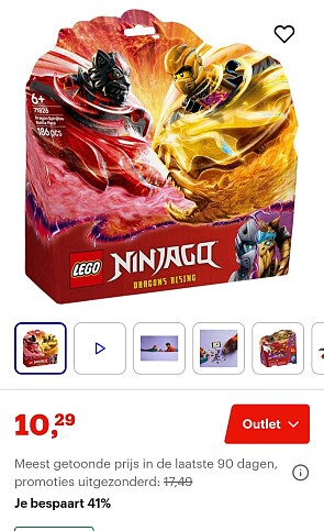 LEGO NINJAGO Spinjitzu drakenstrijdpakket actie 71826 -41%