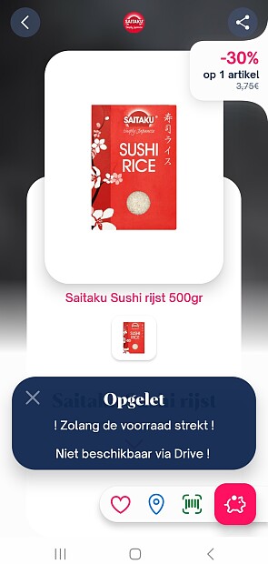 -30% saitaku sushi rijst 500gr