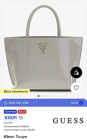 102€ korting op deze guess shopper