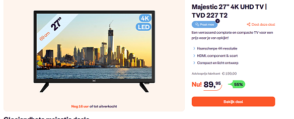 Televisie: Majestic 27" 4K UHD TV