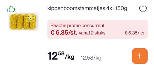 Kippen boomstammetjes 4x+-150 gram -50%