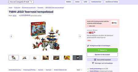 Lego deal! Ninjago Toernooi tempelstad