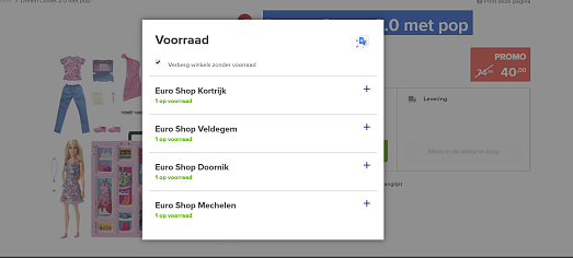 Barbie Super kledingkast speelset en blonde pop - afhalen in Euroshop