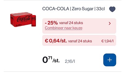 Coca cola en coca cola zero blikjes met mooie korting