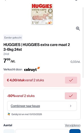 Huggies pants en luiers met dubbele korting