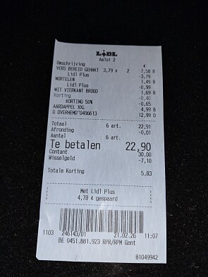 Lidl gehakt 1 + 1 en aardappelen €0,50 per kg