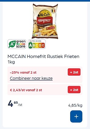 Mc cain frieten in promo bij Collect en go