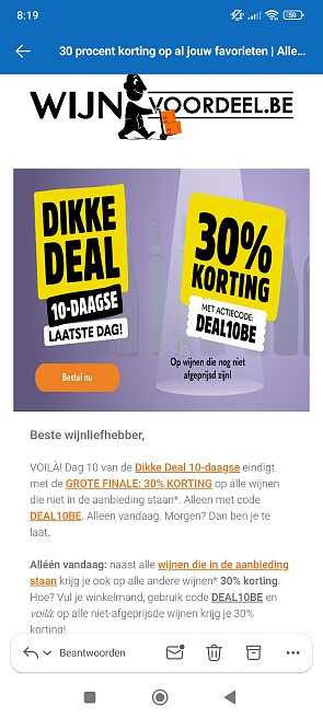 Wijnvoordeel: 30% KORTING