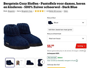 Bergstein Cozy Sloffen -63%