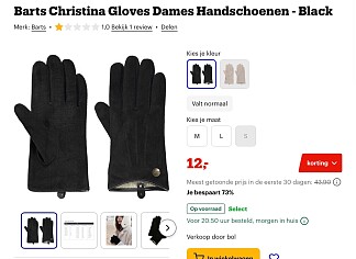 Barts Christina Gloves Dames Handschoenen - Black -73%