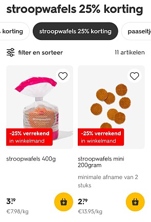 Hema stroopwafels nu met 25% korting