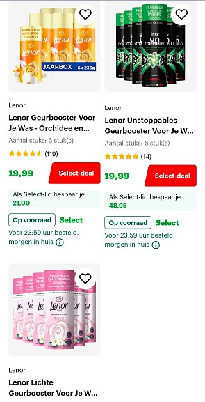 Select Deal: Lenor geurparels 6 voor €19,99