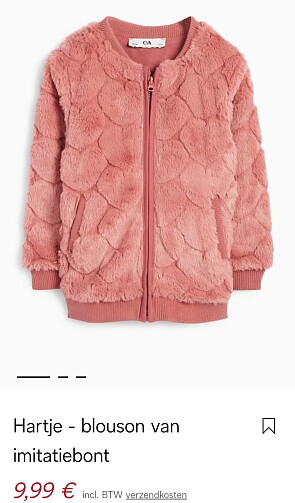 Hartje blouson van imitatiebont -33%