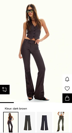 Bershka-FLARED Broek dark brown