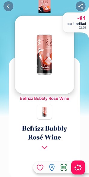 -€1 befriss bubbly rosé wine