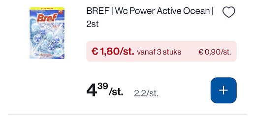 Bref wc blok active ocean 2 st goedkoper