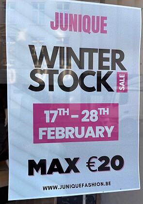Junique winterstop sale MAX €20