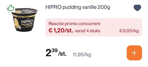 Hipro pudding en proteine repen -50%