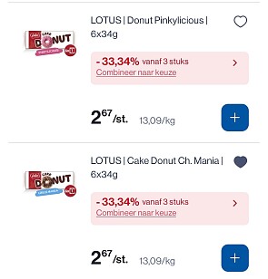 Lotus donut en Lotus Madeleine goedkoper
