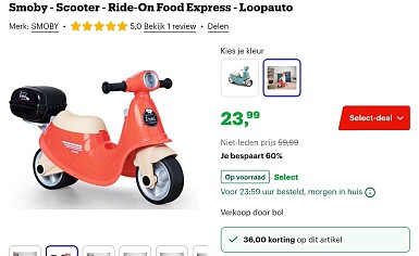 Smoby loopauto -60%