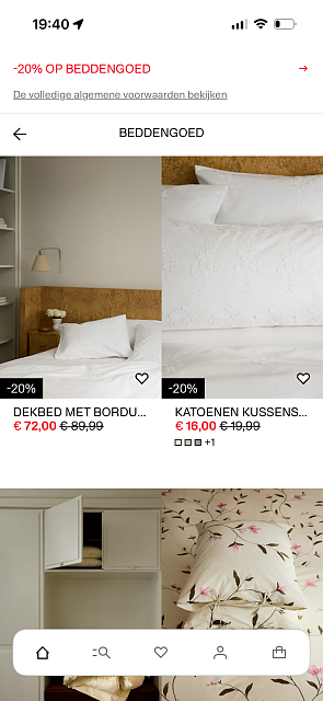 -20% op beddengoed