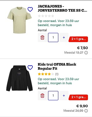 45,66€ uitgespaard op kinderkleding