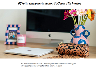 10% korting op alles bij Juttu als student