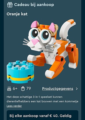 Lego gratis cadeaus vanaf €40