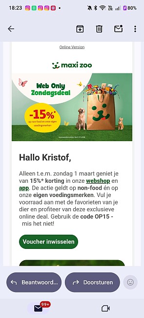 15% korting