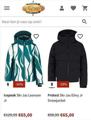 A.s. adventure tot 50% op wintersport