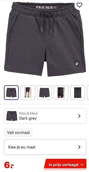 WE Fashion Jongens sweatshort maat 92 en 98 -71%