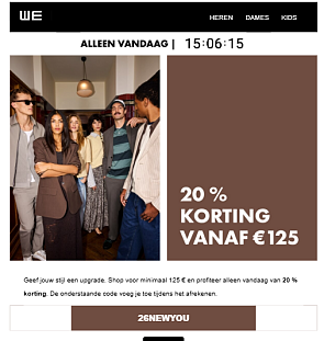 We fashion: 20% korting