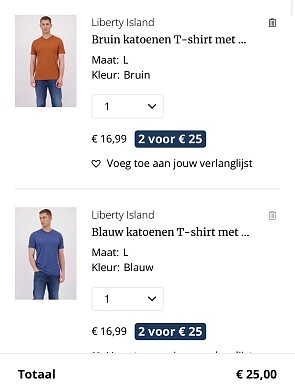 Setprijs Liberty Island T-shirts