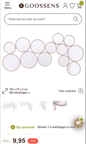 Wandspiegel Birgitta -94%