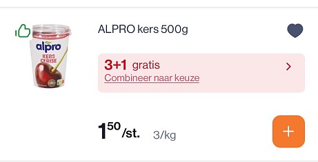 Alpro yoghurt 500 gram goedkoper