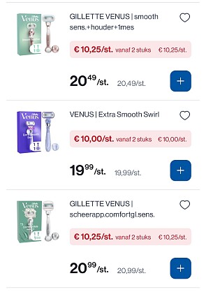 Gillette Venus scheerapparaten -50%