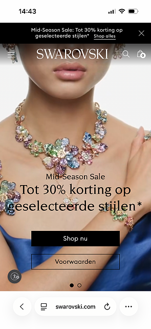 Mid-season sale bij Swarovski