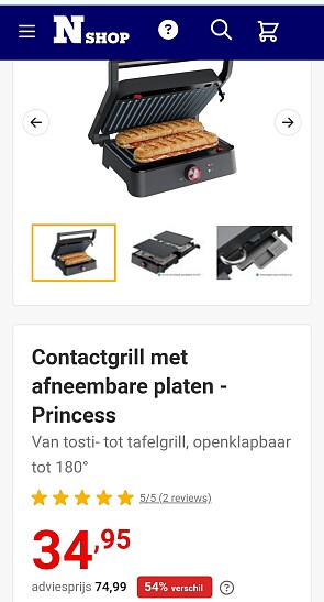 Contactgrill met 54% korting op de Nieuwsbladshop
