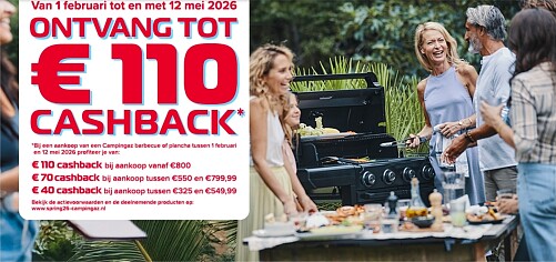 Tot €110 terugbetaald op Campingaz barbecue of plancha