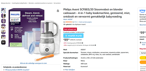 Philips Avent Stoomrobot en blender cadeauset