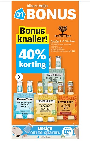 Fever tree 40% bij Albert Heijn
