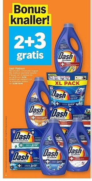 Dash platinum 2+3 gratis bij Albert Heijn