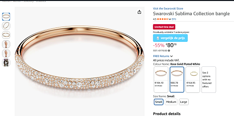 Swarovski Sublima - Dames Armband - Roségoud