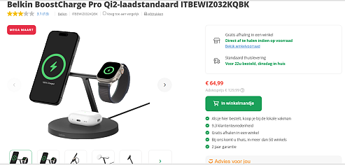 Mega Maart bij expert: Belkin BoostCharge Pro Qi2