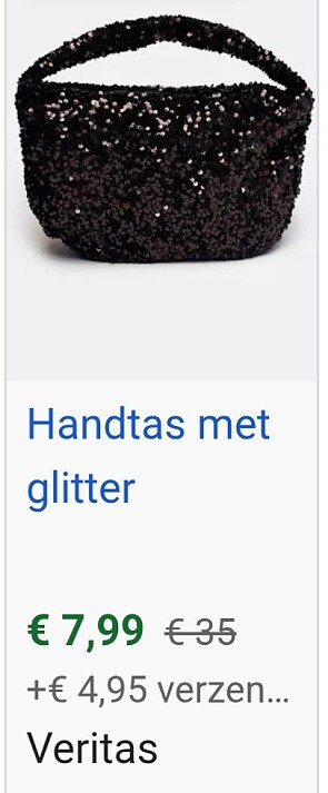 Bruine handtas met glitter