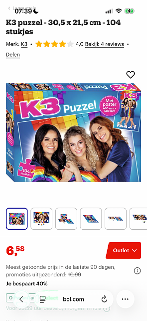 K3 puzzel - 104 stukjes -40%